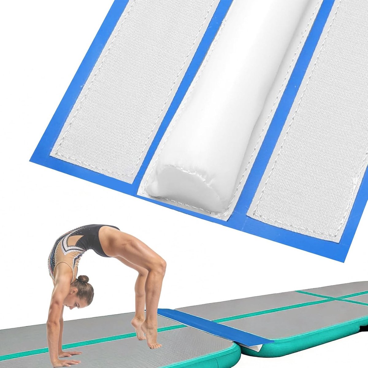 Verbindingsband voor luchtige tumblingmatten, gymnastiek, yoga en campingtraining - Blauw, PVC materiaal, 1 meter lang
