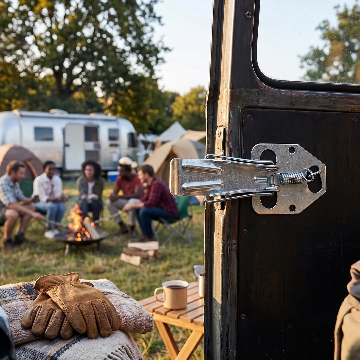 Zware Trailerdeurvergrendeling van Gegalvaniseerd Ijzer met Veilig Vergrendelingsmechanisme voor Aanhangwagens en Campers van 182 Mm Lengte, Betrouwbare Beveiliging en Duurzaamheid