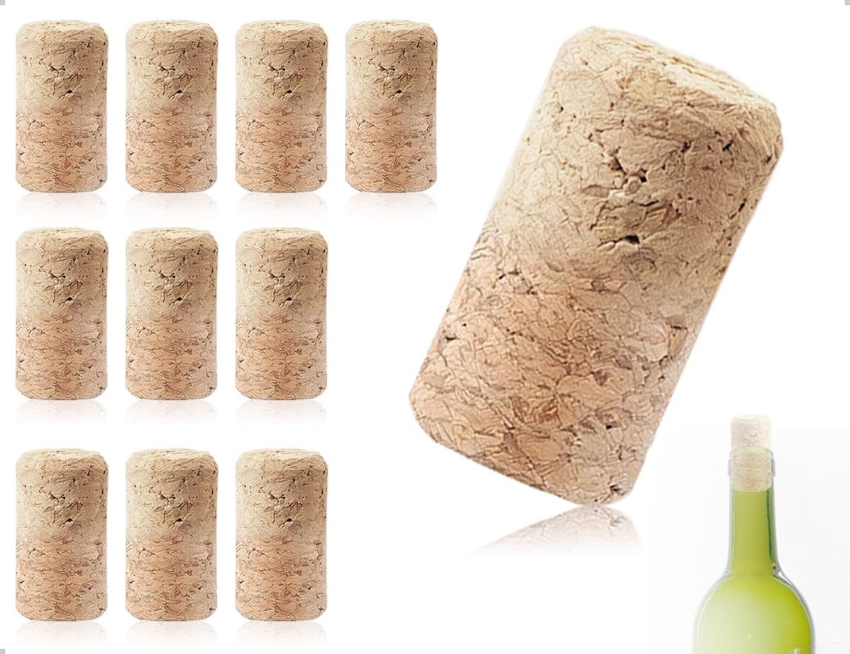 Herbruikbare Houten Flessenstoppen - Set van 10 voor Wijn, Champagne en Creatieve DIY Decoraties voor Thuis, Bar en Restaurant