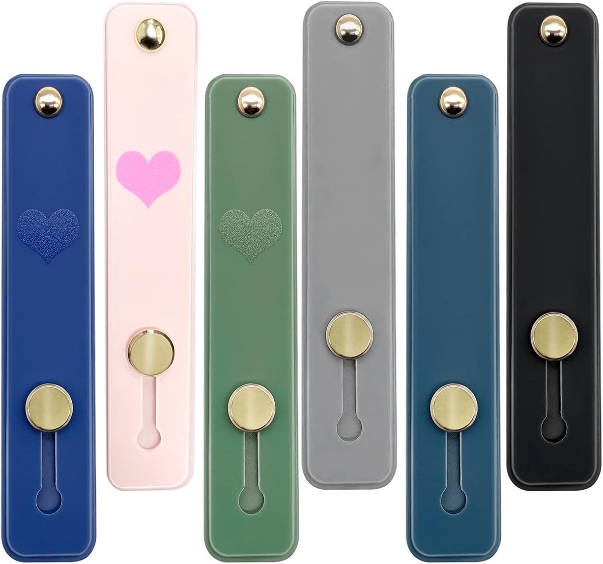 6 Stuks Telefoon Grip Houder, 2 Stijlen, Draagbare Mobiele Telefoon Vinger Grip, Telescopische Vinger Strap Stand voor Smartphones en Tablets, Universele Vingerstandaard voor Gemakkelijk Gebruik