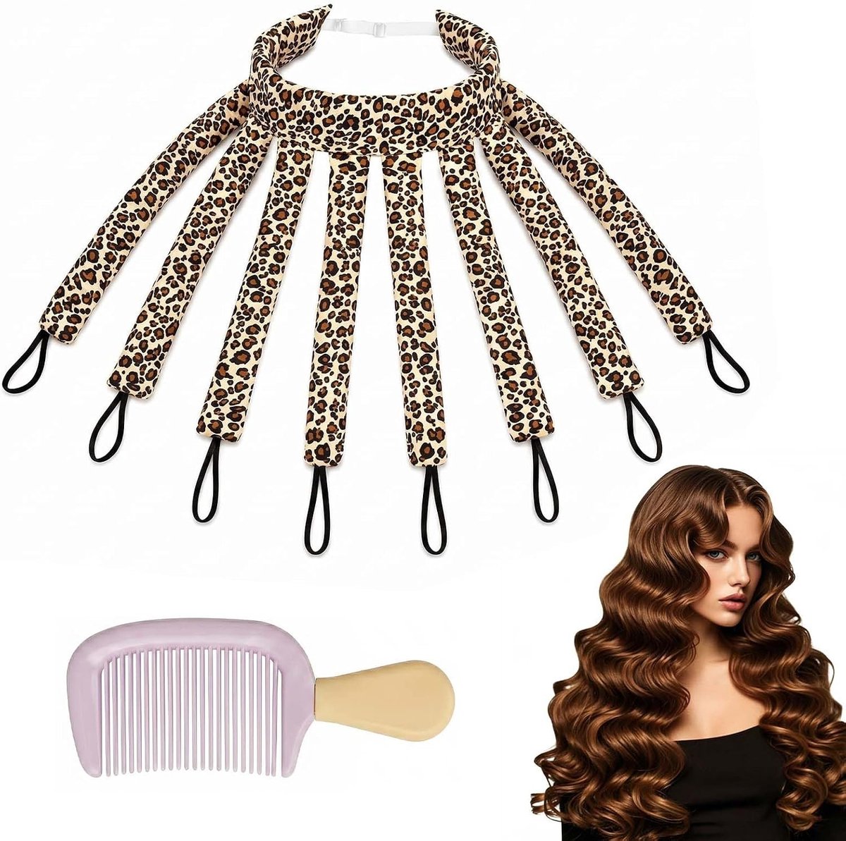 Zijdeachtige Krullen zonder Hitte, Gemakkelijke Krulband voor Nachtelijk Gebruik en Perfecte Haarstyling