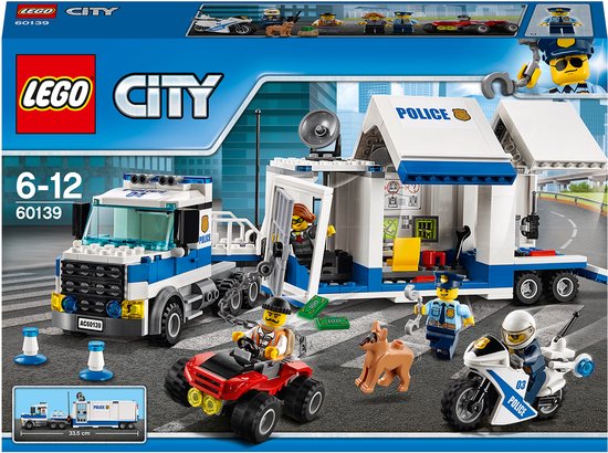 LEGO 60139 City Police Mobiele Commandocentrale, Politie Speelgoed met Vrachtwagen voor Kinderen van 6 Jaar en Ouder