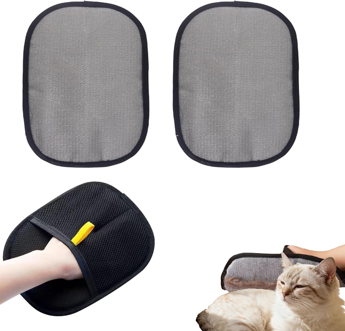Haarverwijderende Handschoenen voor Huisdieren - Set van 3 - Ideaal voor Katten en Honden - Verwijdert Losse Vacht van Meubels en Kleding