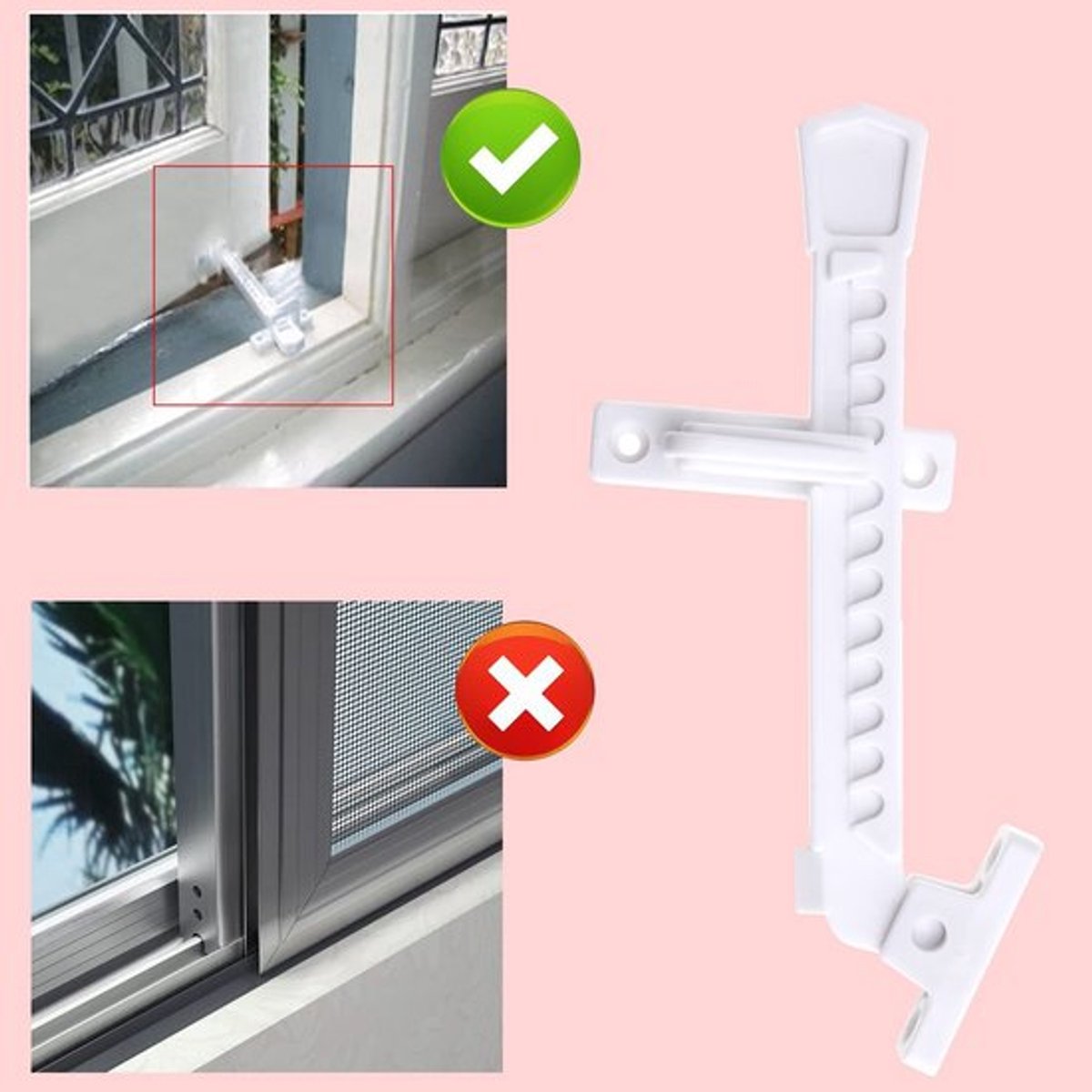 Dailygoods- Ventilatie Restrictor Kindveilig - Raambegrenzer - Veiligheidsslot