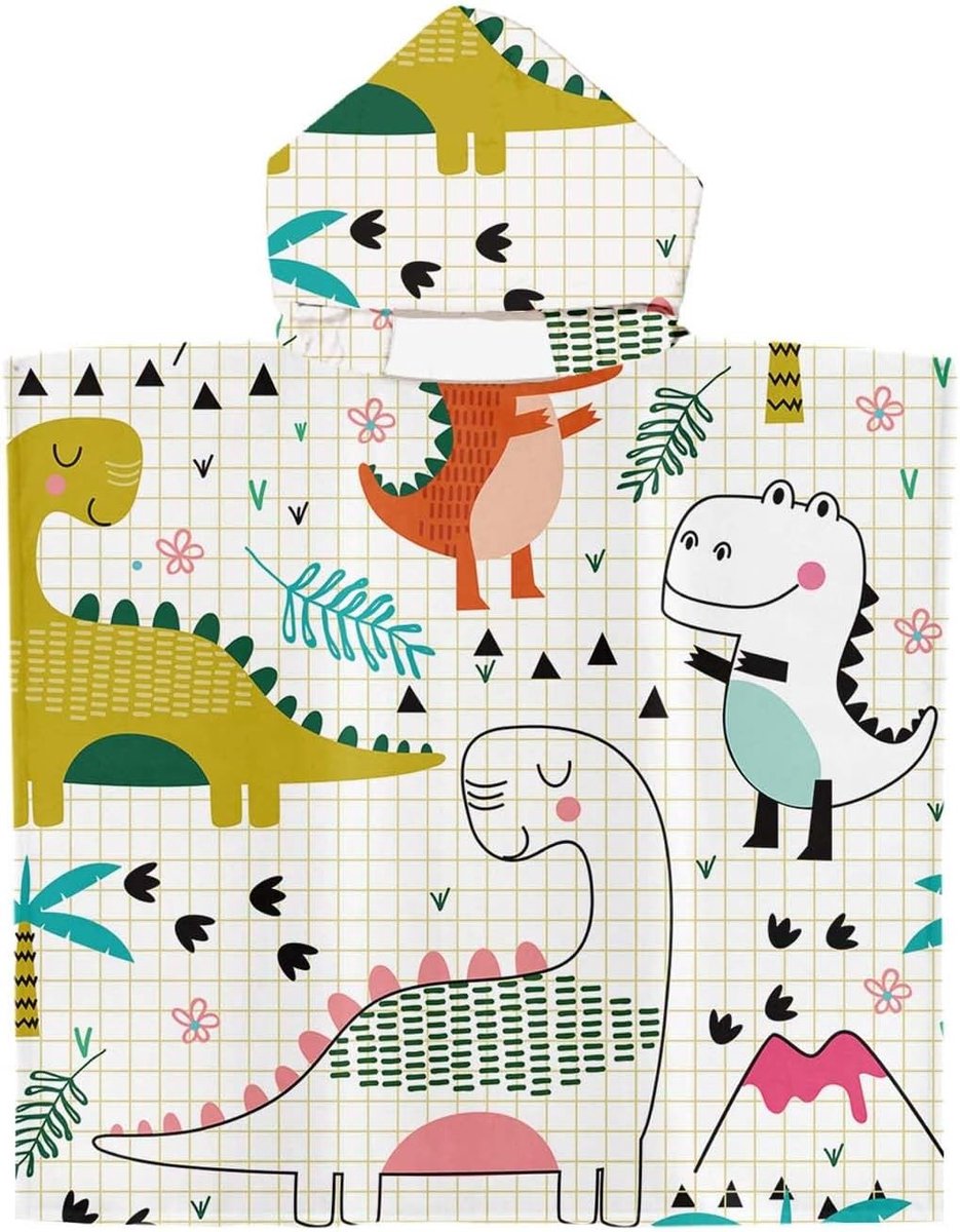 Kinderen Bad Poncho met Kap, Microvezel Handdoek voor Zwemmen en Strand, 65 x 75 cm, Ideaal voor Jongens en Meisjes, Sneldrogend en Comfortabel