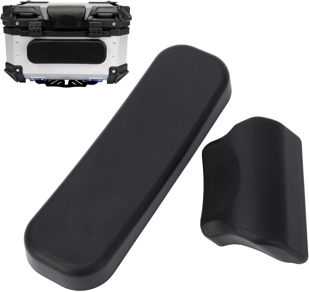 Topbox Rugleuning Kussen voor Motorfiets - Zelfklevend Passagier Kussen voor 22L, 25L, 28L en 32L Topkoffers met Comfortabel PU Leer en Spons