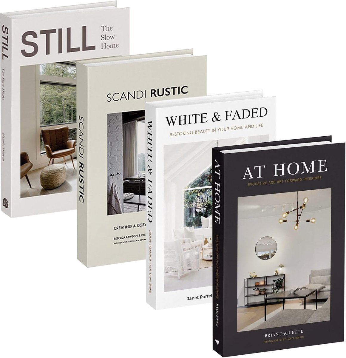 Decoratieve Boekendoos - Set van 4 - Papier - Modern