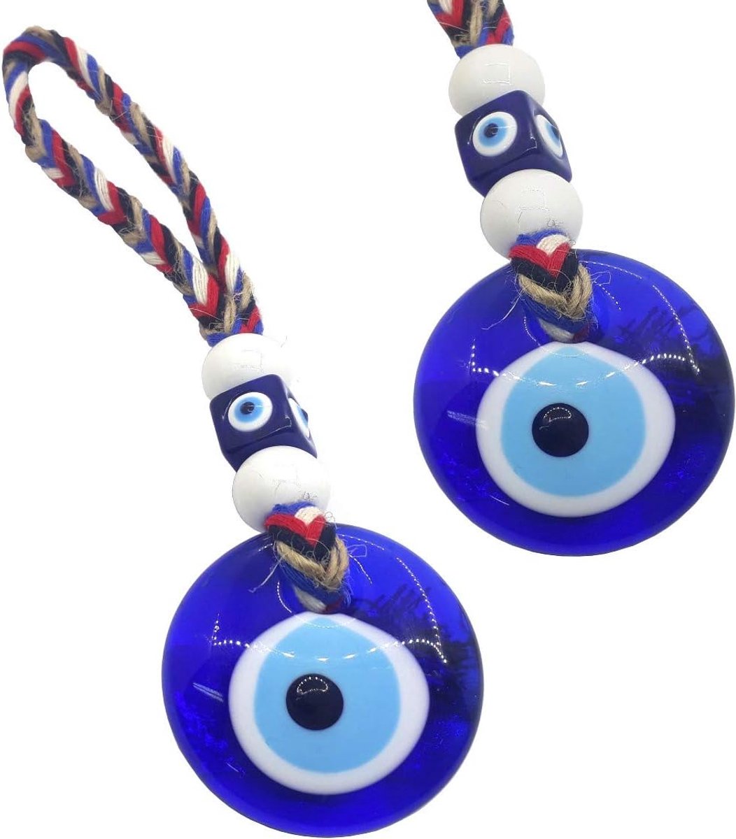 Wanddecoratie - 21 cm - Glas - Handgemaakt - Blauw