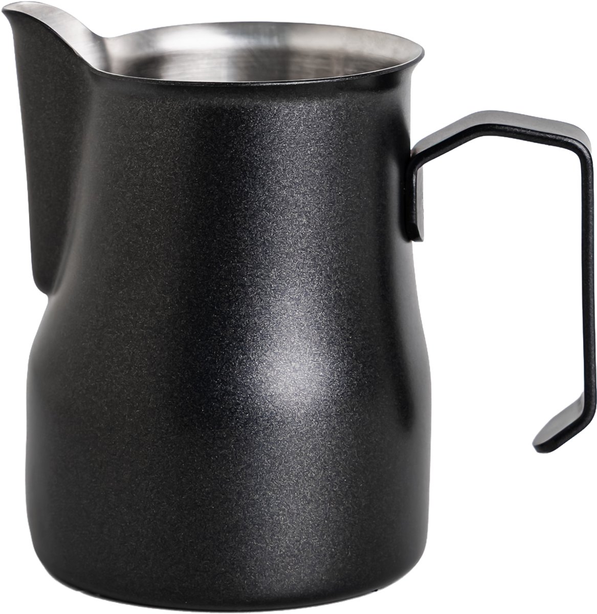 Melkkannetje Opschuim - 350ml - Italiaans – Zwart – RVS – Melkopschuimkan – Melkkan – Espressomachine - Barista Essentials
