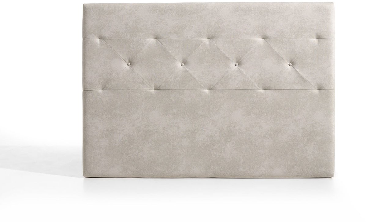 Zafiro hoofdbord voor 140 bed van gebroken witte stof 154x115x8. Matras