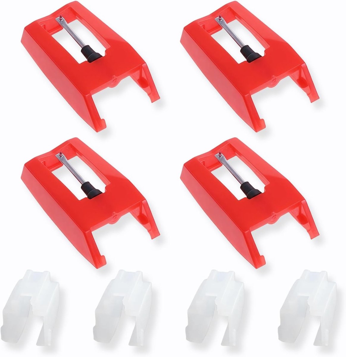 Set van 4 vervangende naalden voor draaitafels, universele naalden van hoogwaardig ABS en aluminium, geschikt voor diverse draaitafelmodellen, perfect voor muziekliefhebbers en vinylverzamelaars
