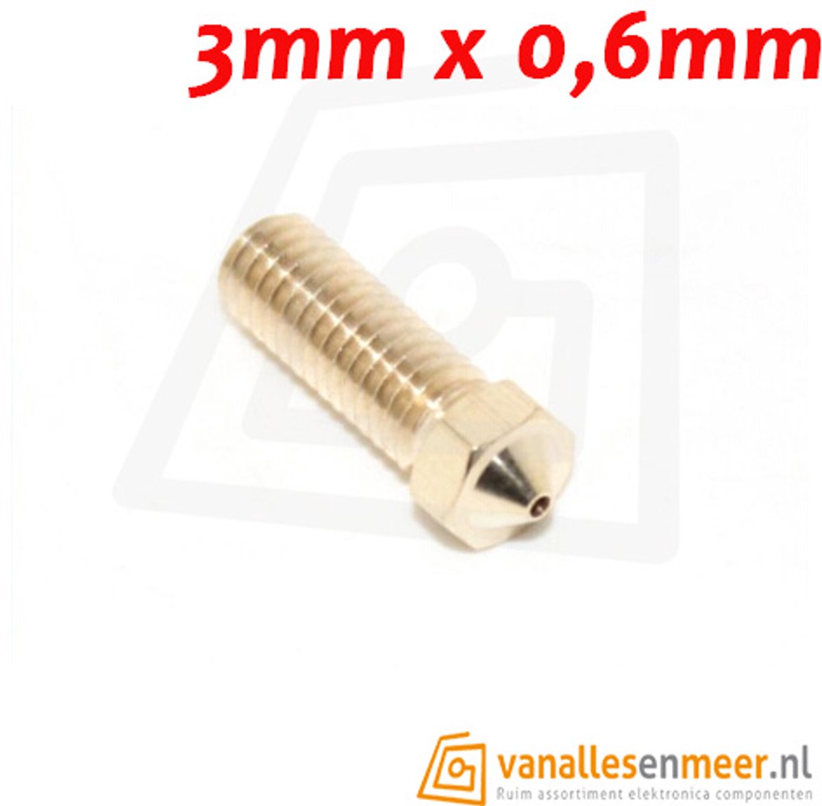 E3D Volcano nozzle messing 3 mm x 0,6 mm