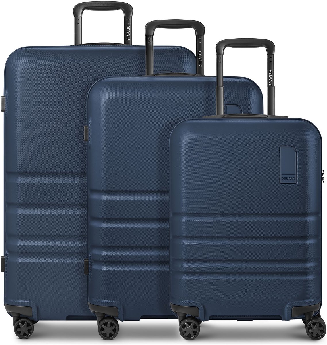 Redolz Pro ABS 4 wielen Kofferset 3-delig met uitbreidingsplooi - Harde bagage - TSA slot - navy