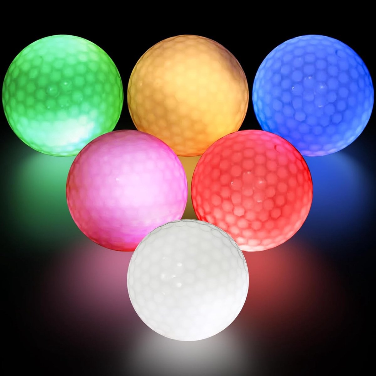 Kleurige LED Golfballen - 6 Stuks Lichtgevende Golfballen voor Nachttraining, Glanzende Training Golfballen en Speelplezier in het Donker