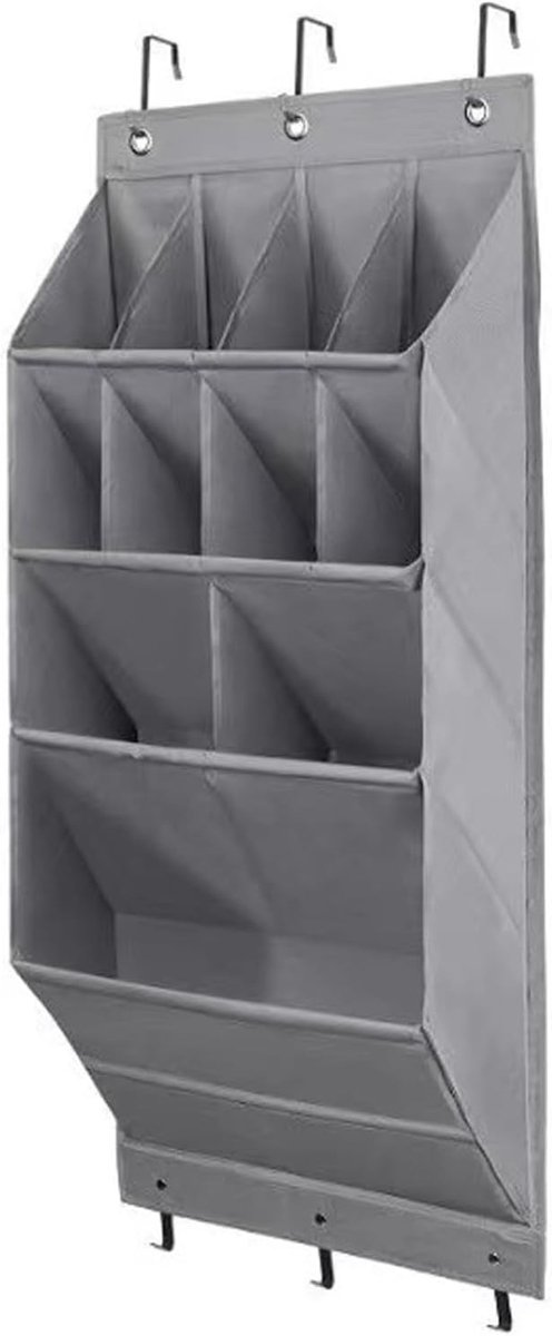 Hanging shoe storage organizer met grote opbergcompartimenten, sterke draagcapaciteit en niet-geweven materiaal voor schoenenopslag aan de deur