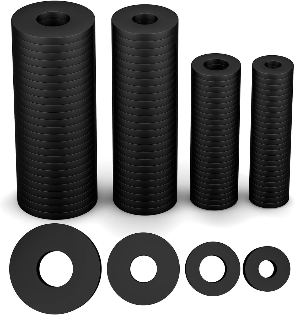 200 Stuks Platte Rubber O-ringen, Diverse Maten voor Lekkagepreventie en Reparatie in Keuken en Badkamer