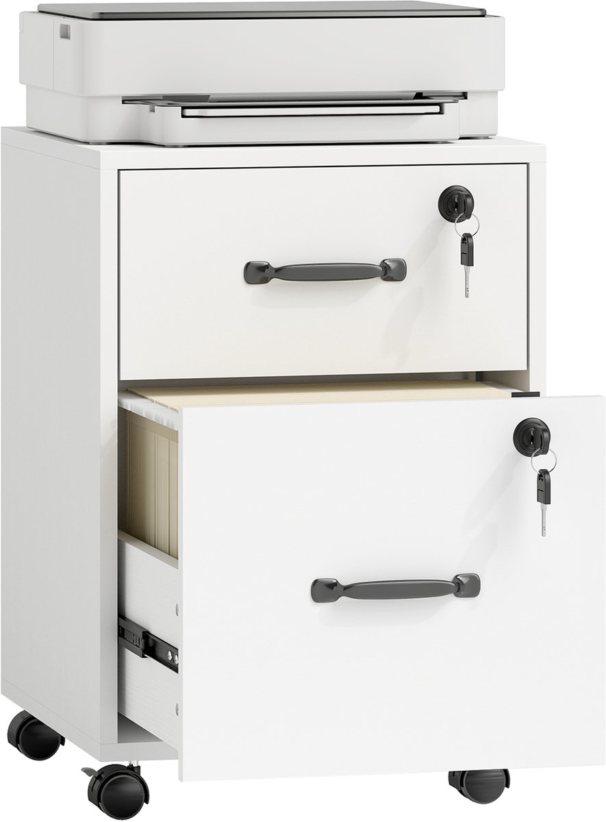 HOMCOM archiefkast - Spaanplaat - 40 x 40 x 54,1 cm - Wit
