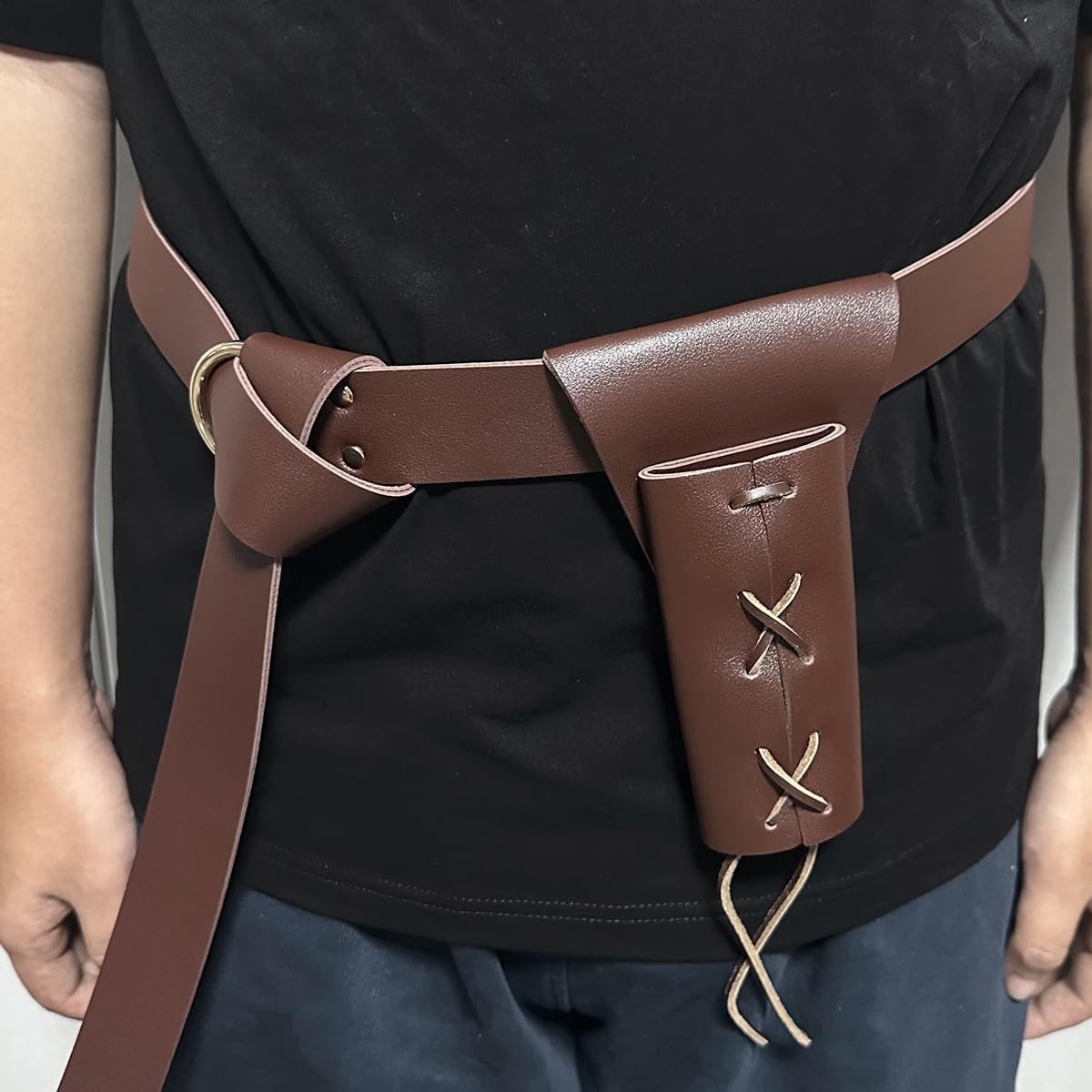 Renaissance Zwaard Houder Voor Halloween Cosplay - Bruine Riem Voor Ridders, Piraten en Heksen Kostuum Accessoire