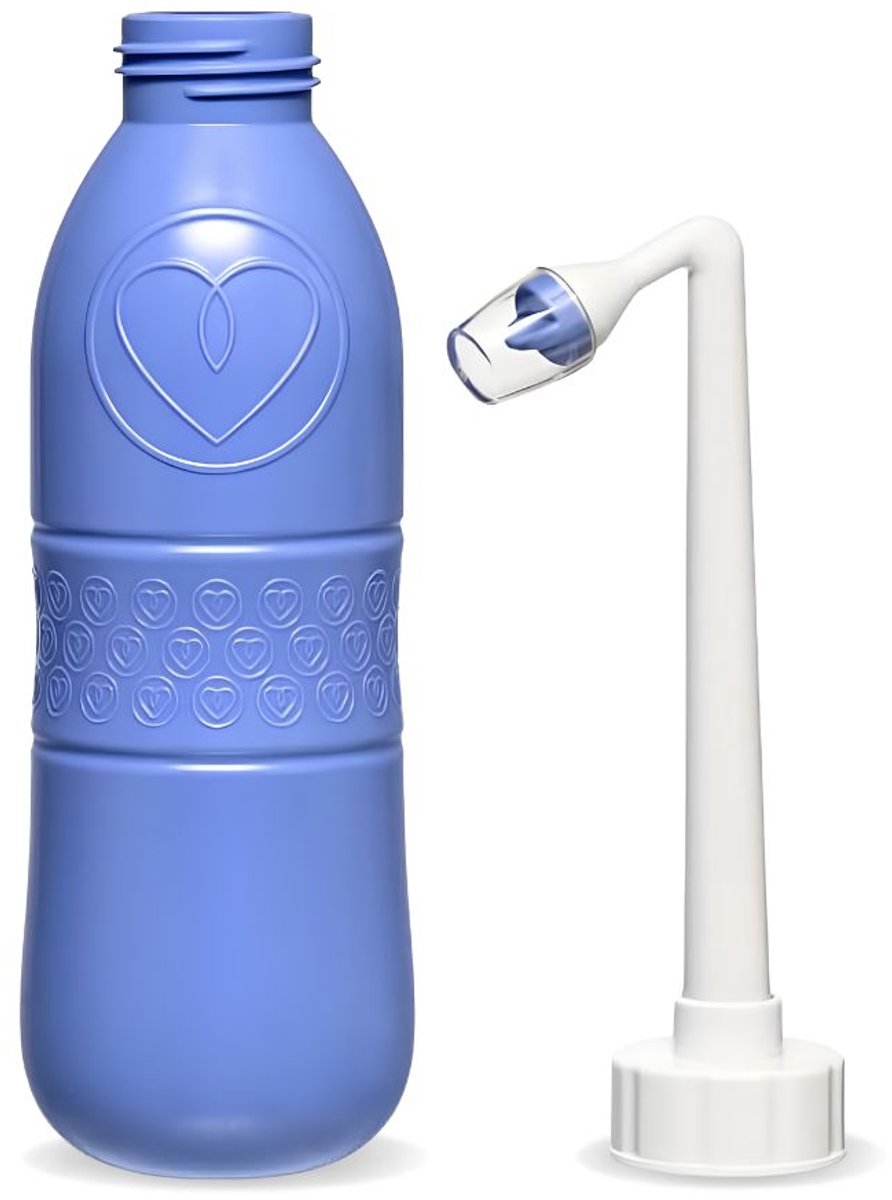 Peri Bottle - Draagbare Bidet - Vaginale Douche - Blauw - 26cm x 8cm x 8cm