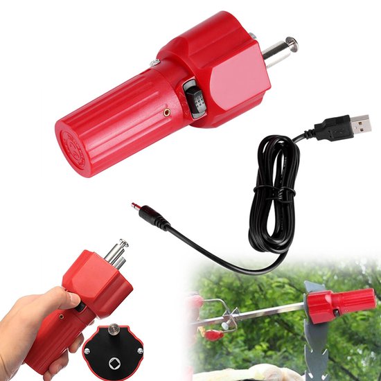 Elektrische barbecuemotor - Draaimotor voor gasbarbecue - Buitenbarbecue - Inclusief 1 USB-oplaadkabel - 5V - Rood — afbeelding 3