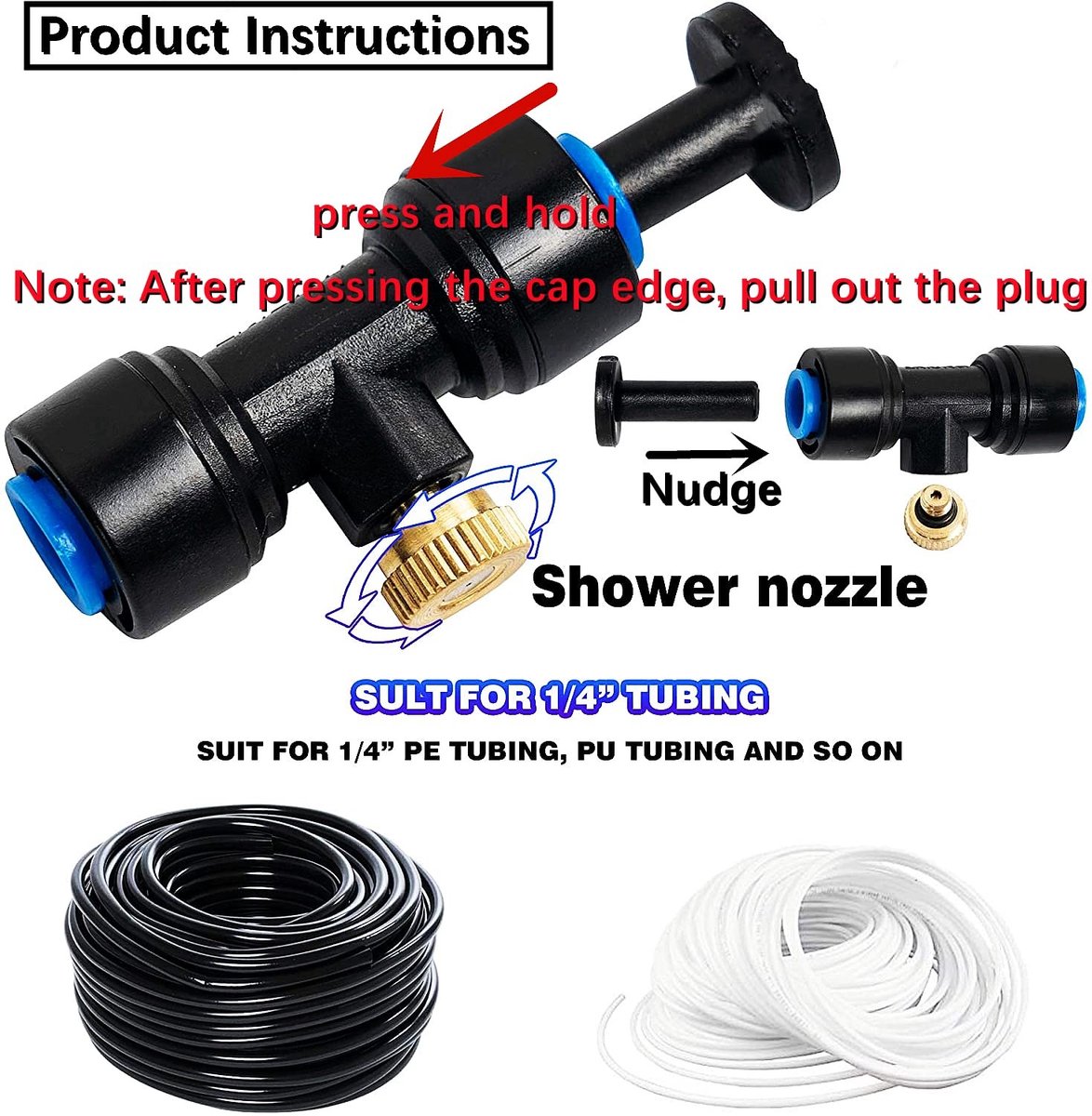 Outdoor irrigatiesysteem met messing sproeikop voor tuinatomiser met 15 spuitmonden, ideaal voor tuin, patio en doe-het-zelf projecten