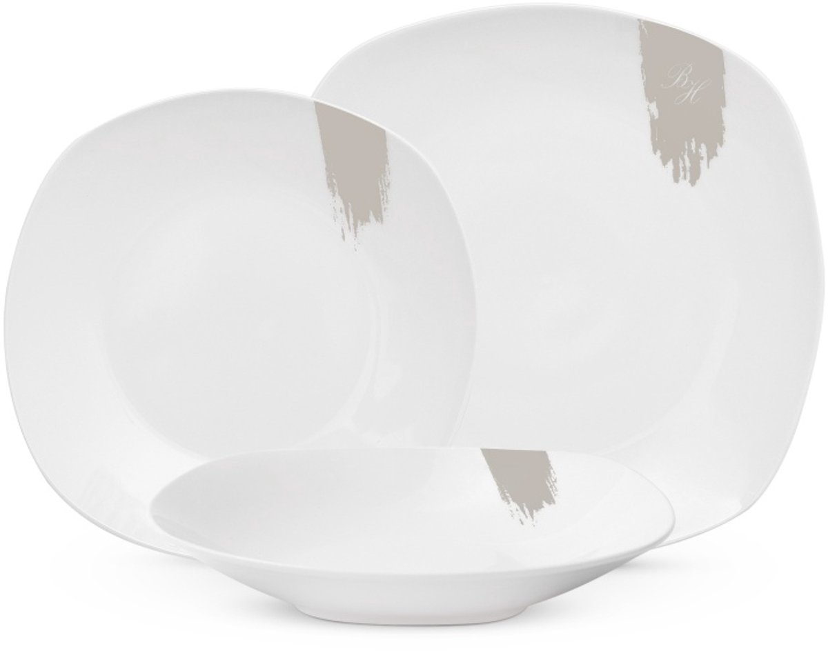 Berlinger Haus Serviesset Wit Crème - 18-Delig / 6 Personen - 6 dinerborden, 6 ontbijtborden en 6 diepe borden