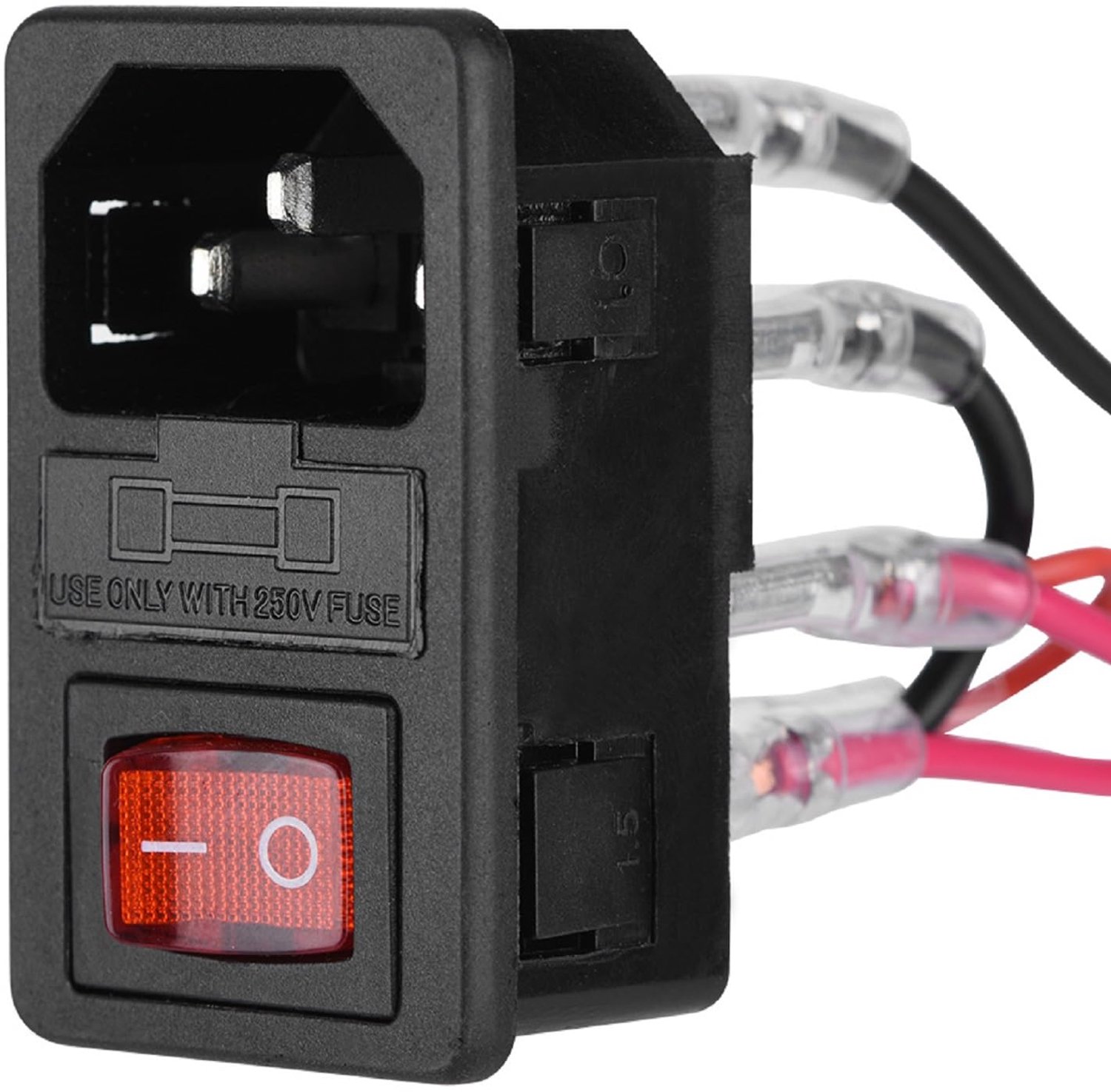 Powerswitch U-type Plug 15 A 220 V/110 V - Schakelmodule - Stopcontact - Zekering - Kunststof - 10 cm Kabellengte - Schakelaar