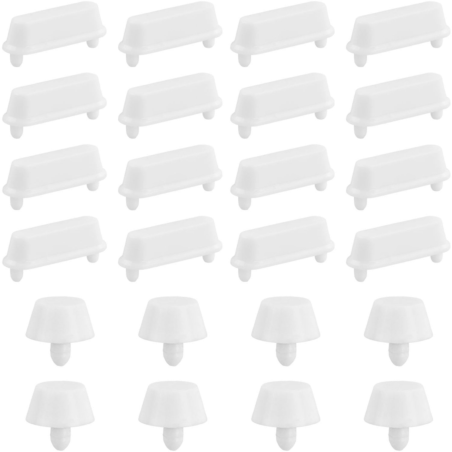 WC-Bril Buffers 24 Stuks - Rubberen Schokdempers - Geluidsisolatie - Antislip Pads - Hoogwaardige Kunststof - Wit - Toiletbuffers