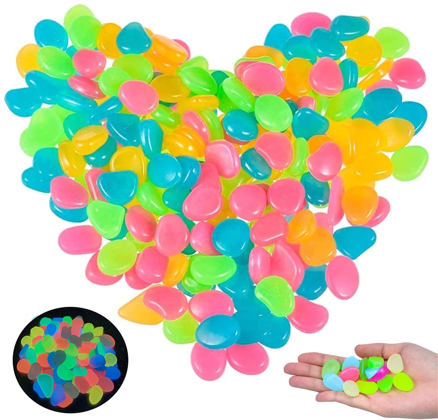 300 Fluorescerende Stenen - Luminous Pebbles voor Tuin en Decoratie