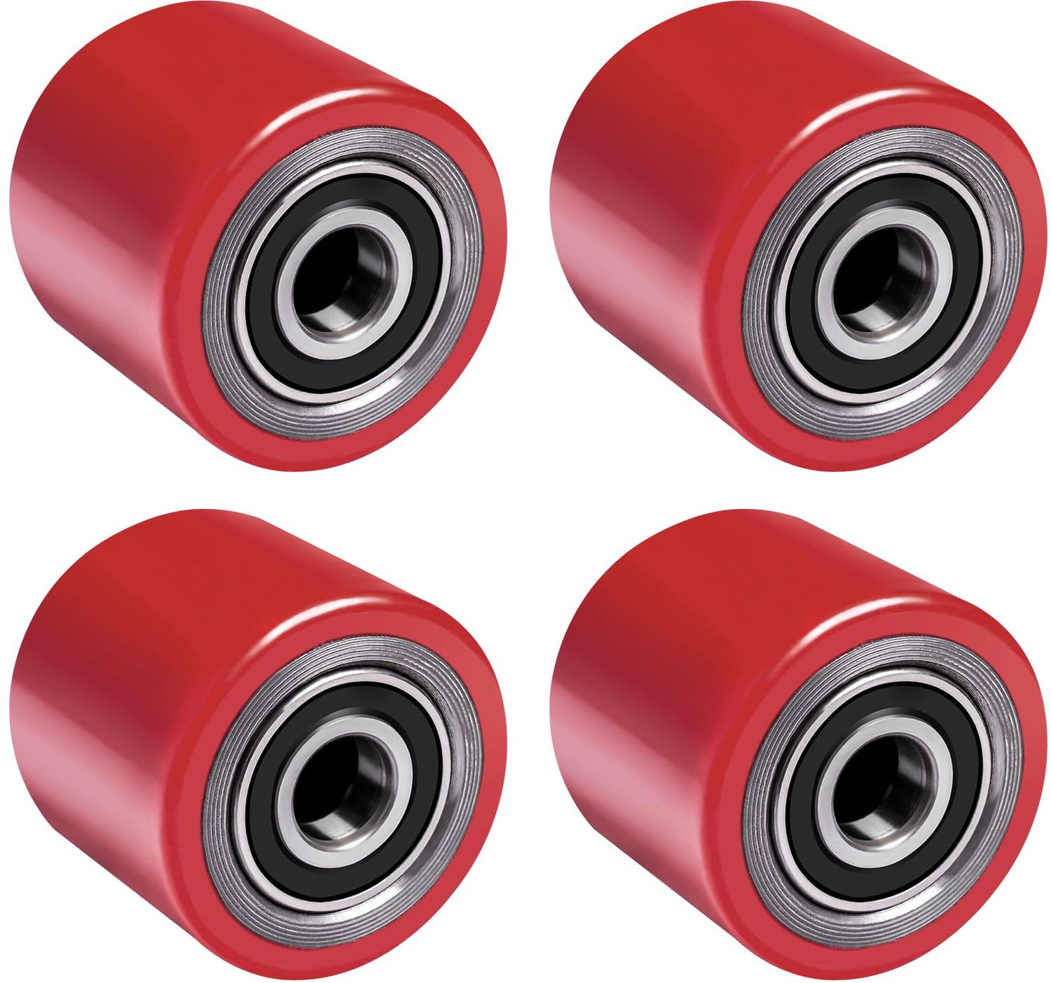 Set van 4 Polyurethaan Heftruckwielen 80 x 70 mm