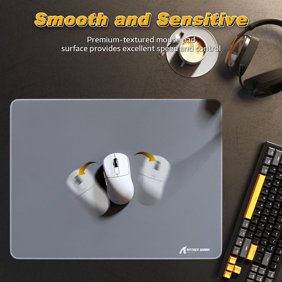 Gaming Mouse Pad met Waterbestendige Coating en Non-slip Basis 405x305mm - Grijs — afbeelding 2