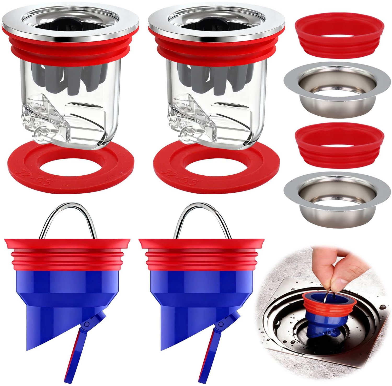 4 Delige Afvoerstopper Set voor Geurpreventie