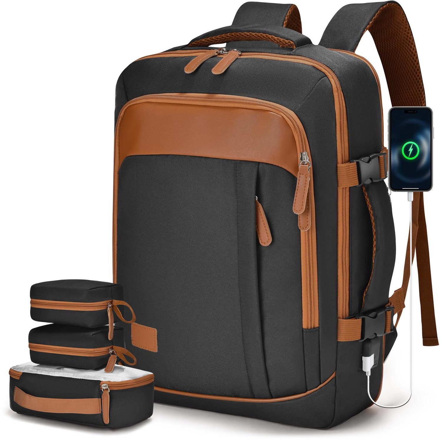 Expandable Travel Backpack met USB Poort