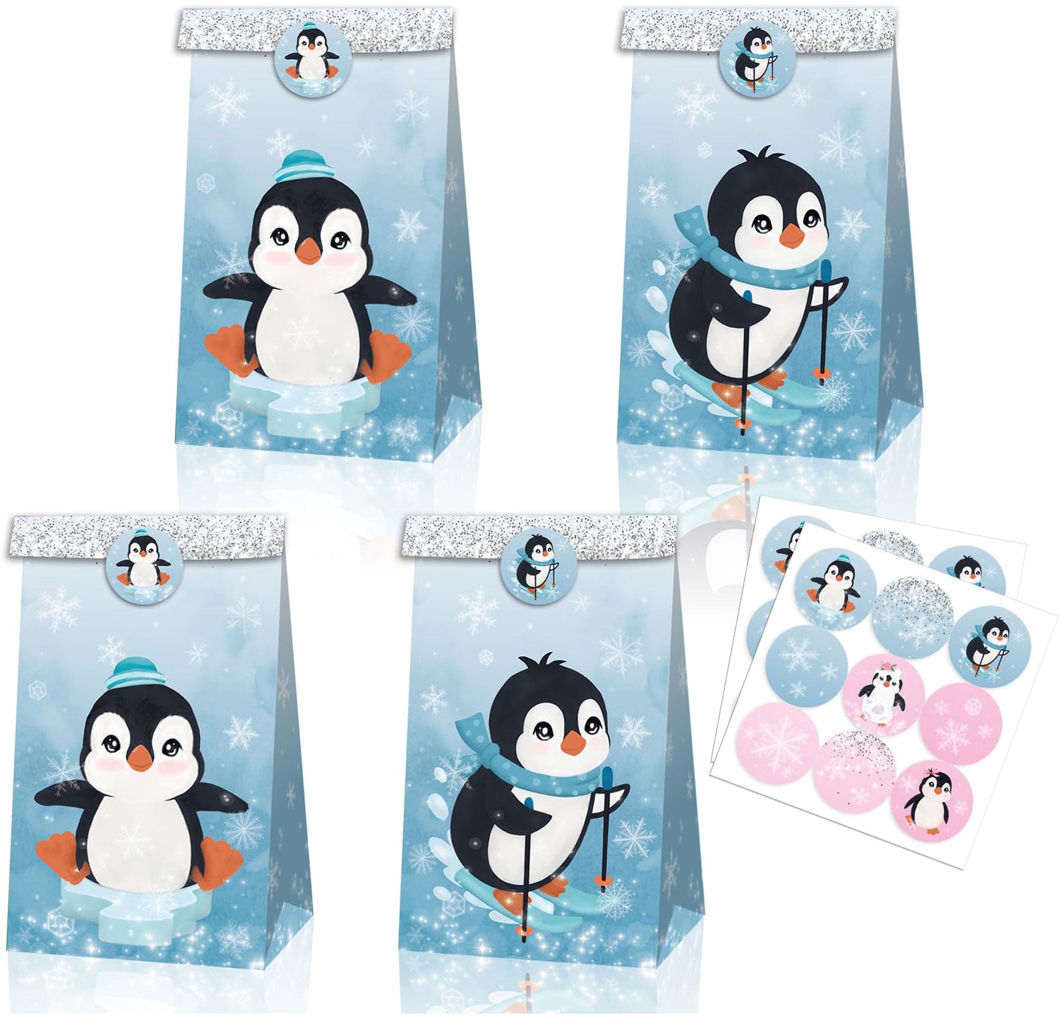 Pinguïn Gastgeschenkzakjes voor Feesten, 12 Stuks