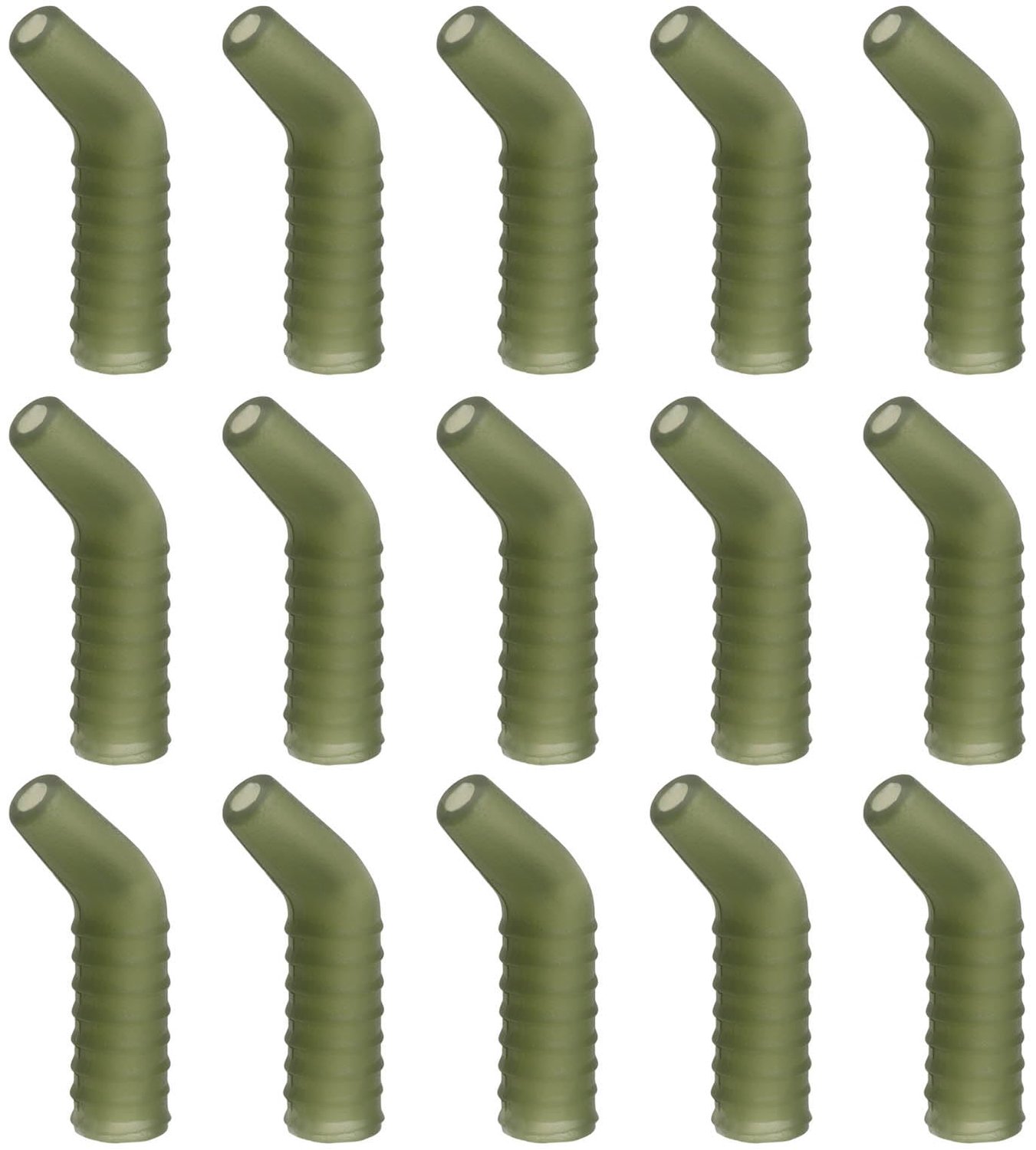 Karper Rigs 30Pcs - Flexi Rubber - Haak Kickers - Rig Aligners - Ronnie Rig - Terminal Visgerei - Natuurlijke Groen - Visrig