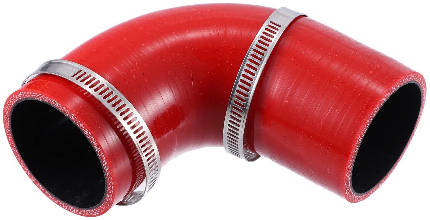 Silicone Reducer 90 Graden - Slangtype 57mm - Kleur Rood/Zwart - Universele Pasvorm - Kwaliteitsmateriaal - Verbeterde Stroming - Slang