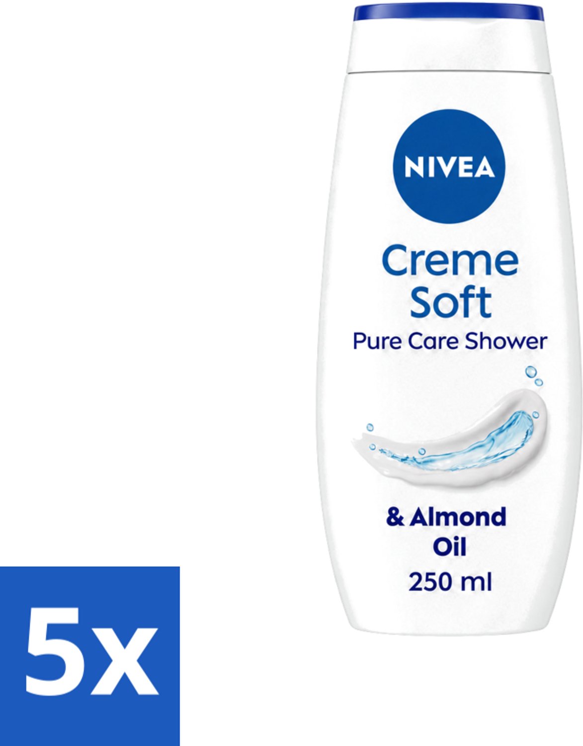 5 x Nivea - Douchecrème - Rich Moisture Soft - 250 ml - Voordeelverpakking - 5 stuks