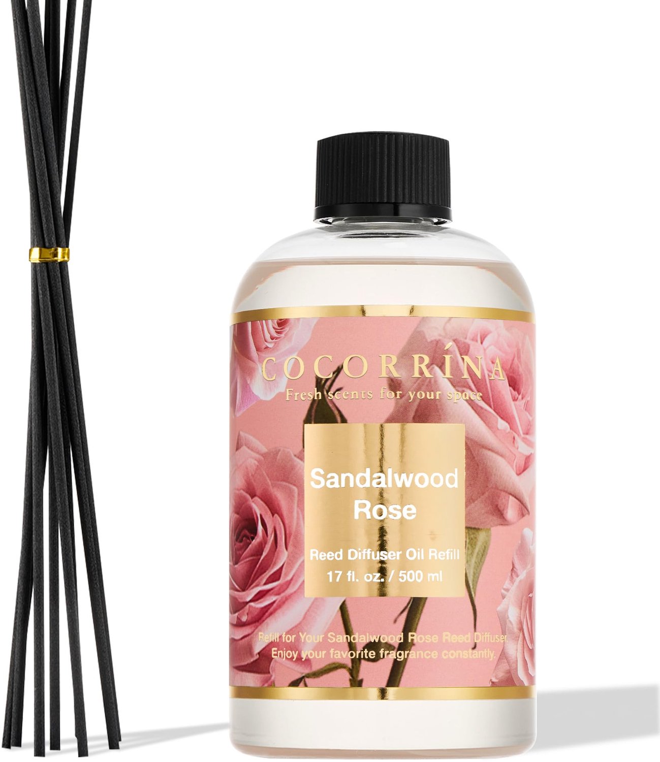 Reed Diffuser Navulling Sandelhout Roos 500ml