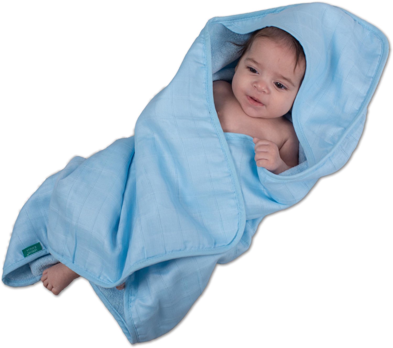 Baby Hooded Badhanddoek - 75 x 75 cm - Crystal Blue