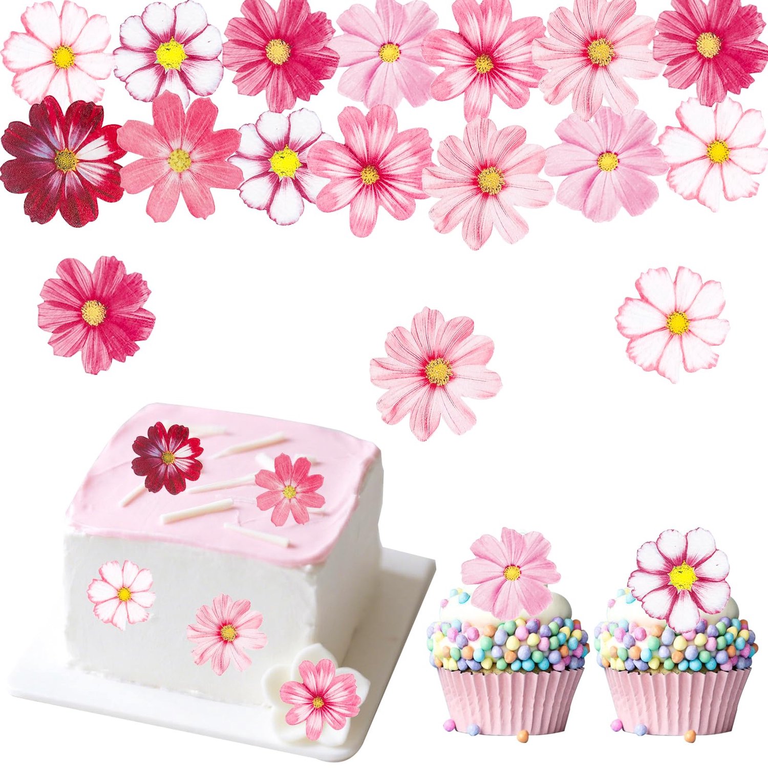 65 Stuks Eetbare Bloemen voor Taartdecoratie