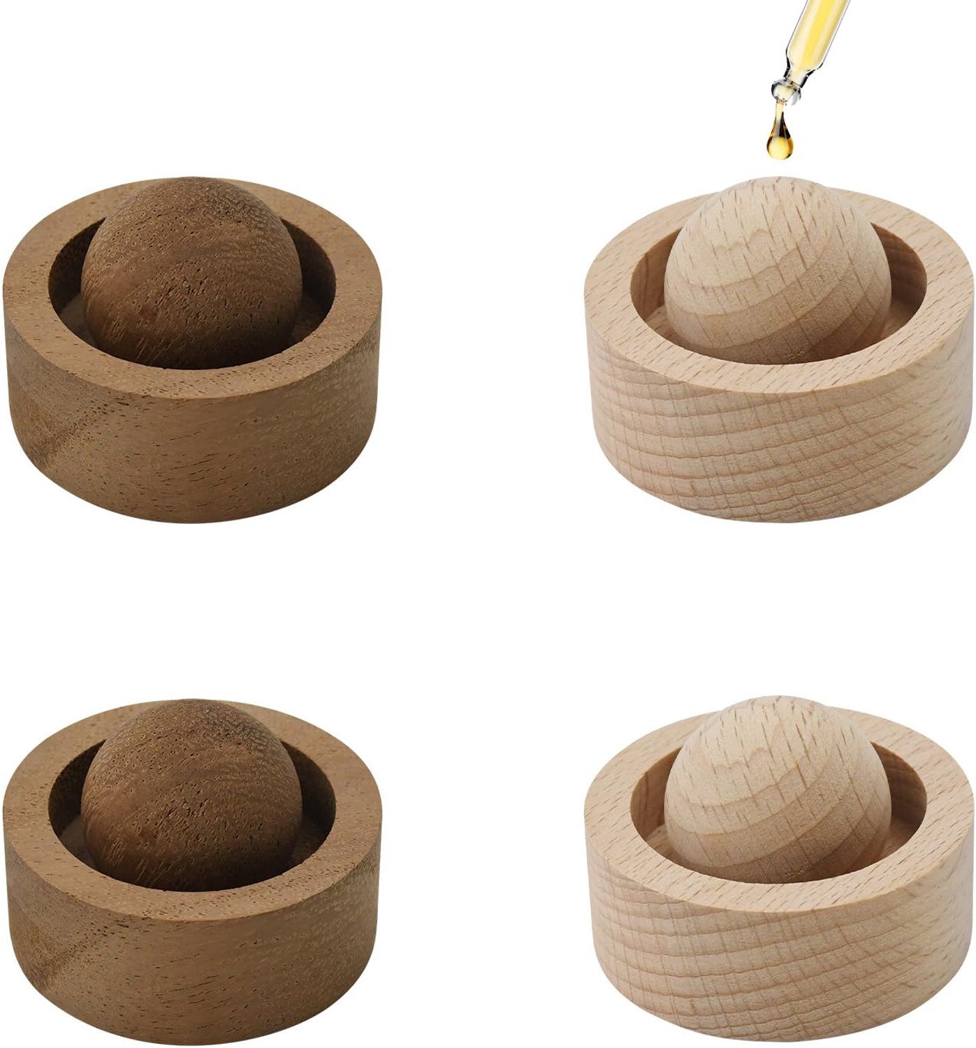 Set van 4 Natuurlijke Houten Geurverspreiders