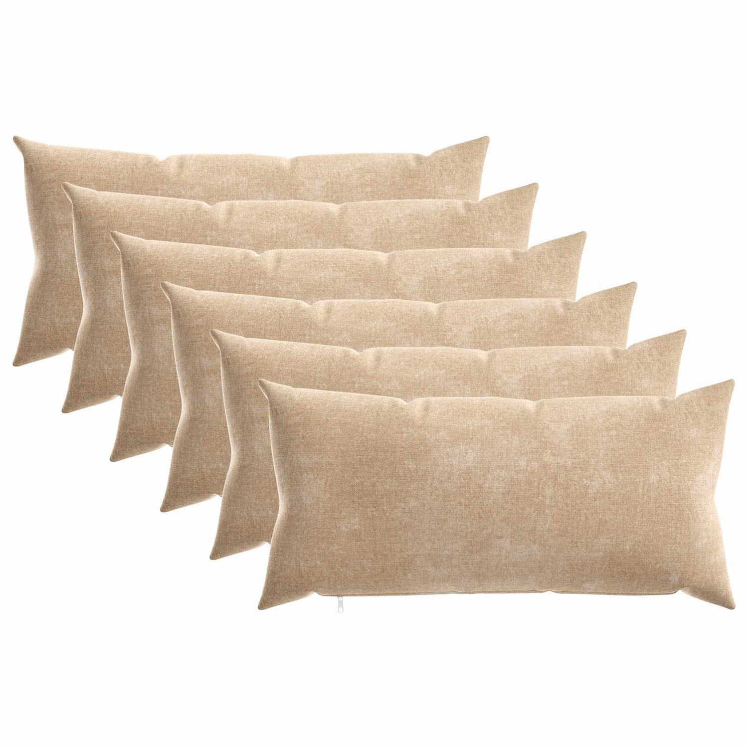vidaXL Dekenkussen - 6 - st - HEERLEN - Taupe - 40 - x - 70 - cm - Chenille - Stof