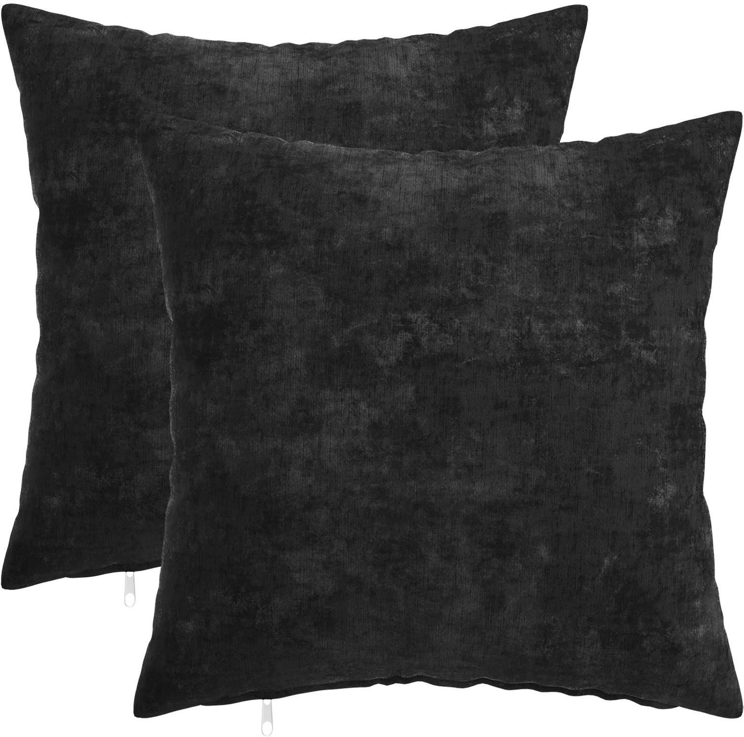 vidaXL Dekenkussen - 2 - st - HEERLEN - Antraciet - 30 - x - 30 - cm - Chenille - Stof