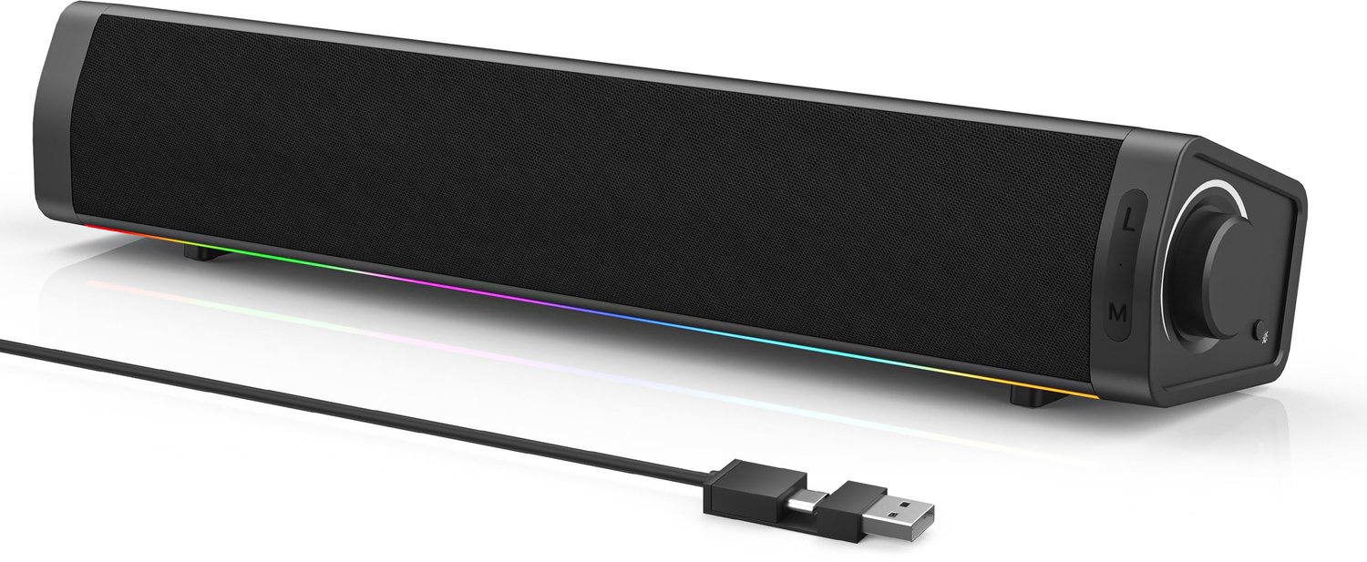 USB Powered Gaming Soundbar met LED Verlichting