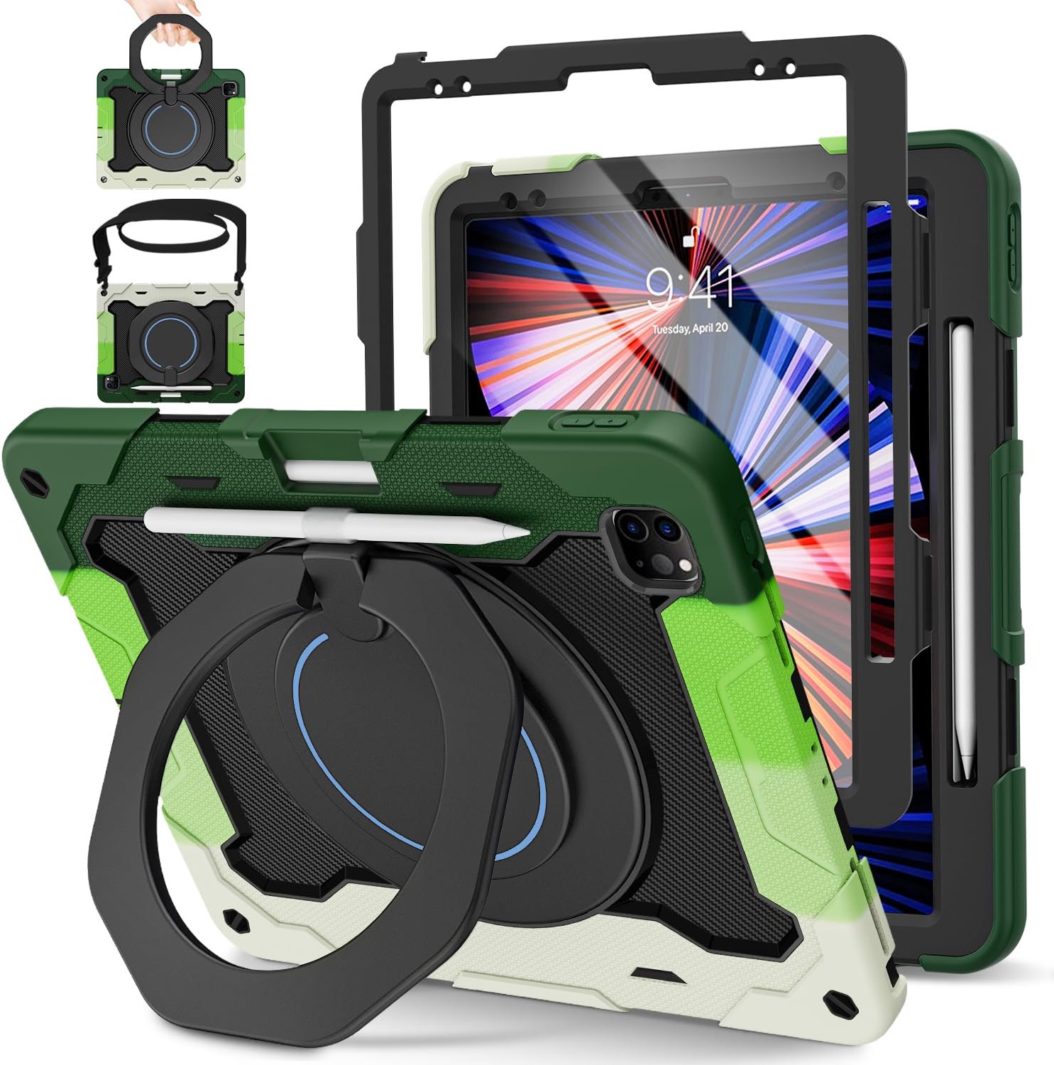 Shockproof iPad Pro 12.9 Hoes met Schouderband en Penhouder