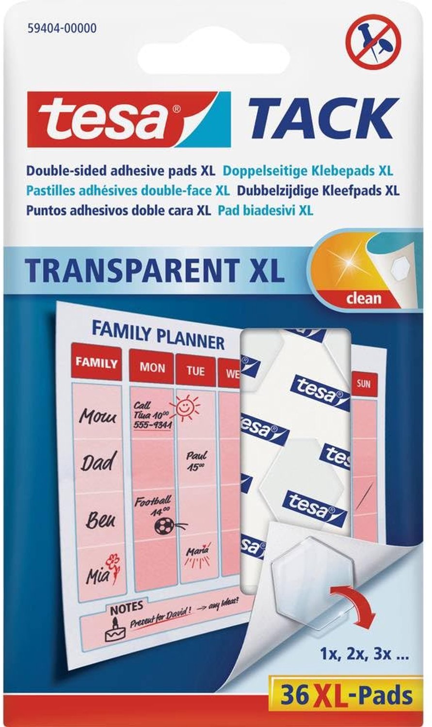 XL Transparante Dubbelzijdige Plakpads - 36 Stuks