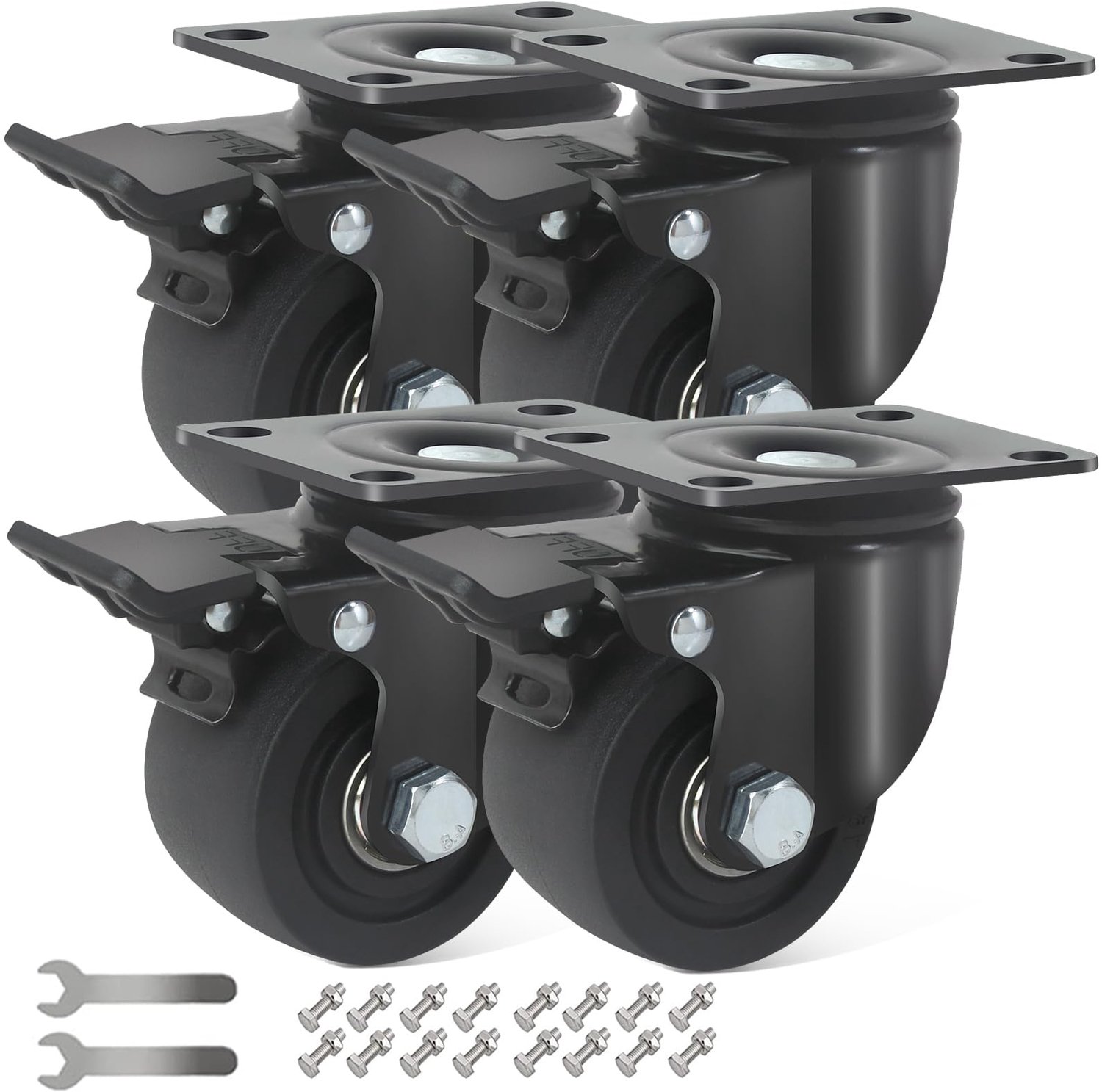 Heavy Duty Wielen tot 2000 kg met Rem en 360° Rotatie