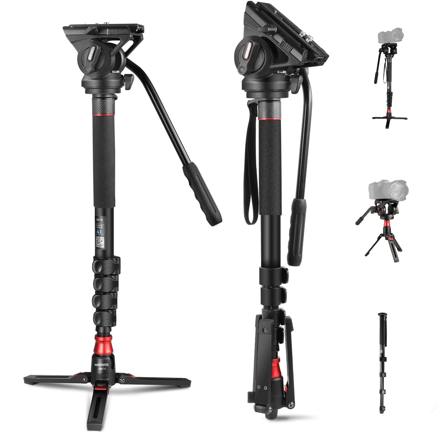 Professionele Camera Monopod - Aluminium - 179 cm