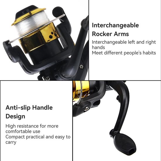 Spinning Reel met 5.1:1 Overbrengingsverhouding voor Vissen — afbeelding 4