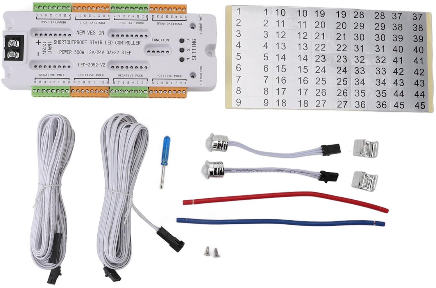 Bewegingssensor Licht - Trapverlichting LED Draadloos - Trapverlichting met Sensor - Trapverlichting LED Batterijen - Trapverlichting LED Warm Wit - Tot 32 Traplichten Instelbaar